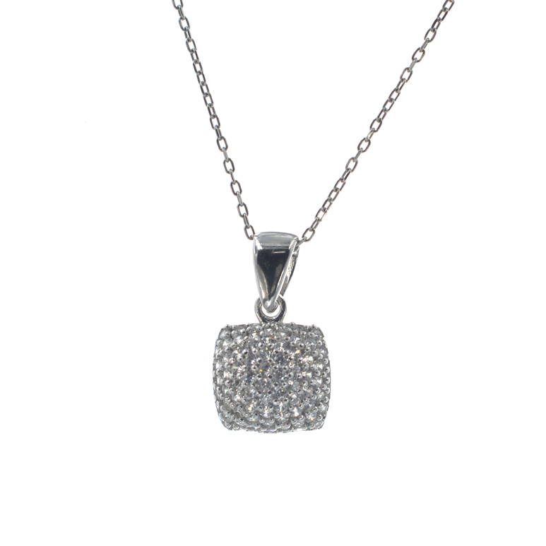 Ασημένιο 925 κολιέ με ζιργκόν πέτρες