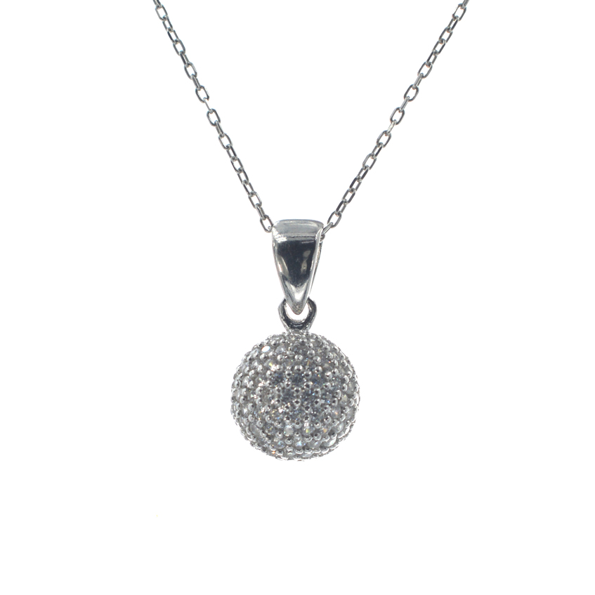 Ασημένιο 925 κολιέ με ζιργκόν πέτρες