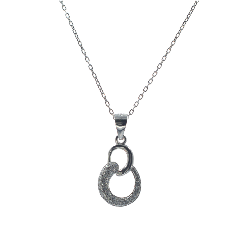 Ασημένιο 925 κολιέ με ζιργκόν πέτρες