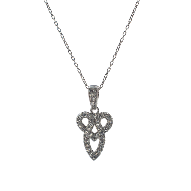 Ασημένιο 925 κολιέ με ζιργκόν πέτρες