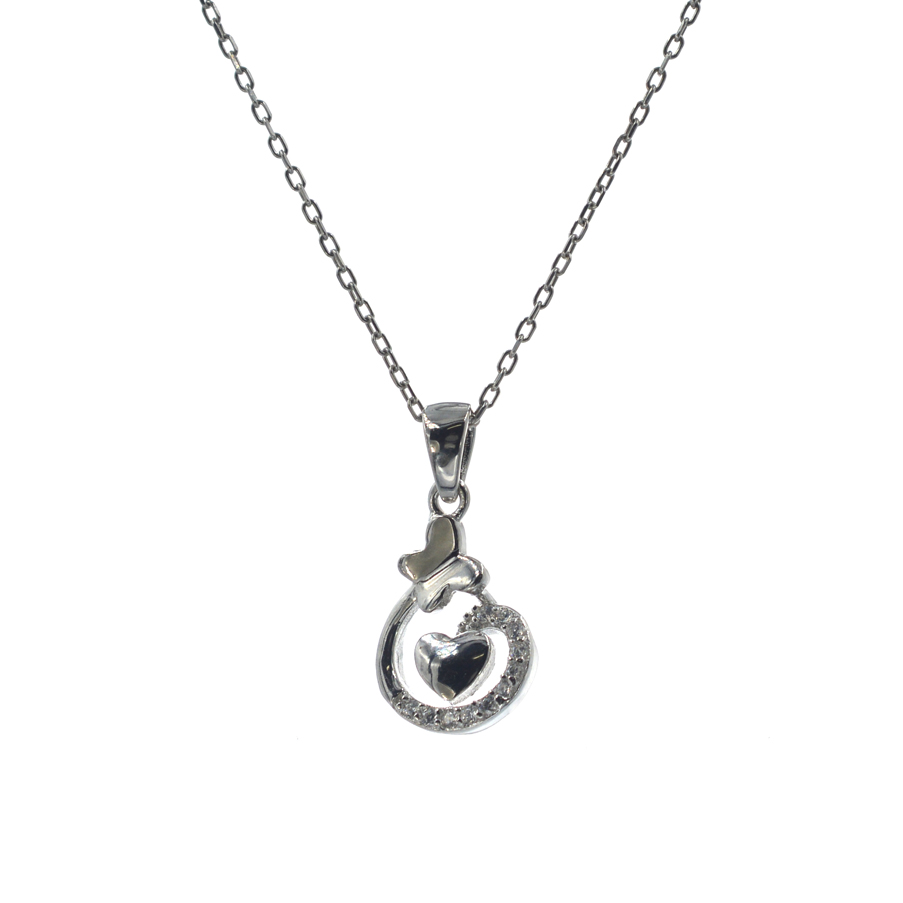 Ασημένιο 925 κολιέ με ζιργκόν πέτρες