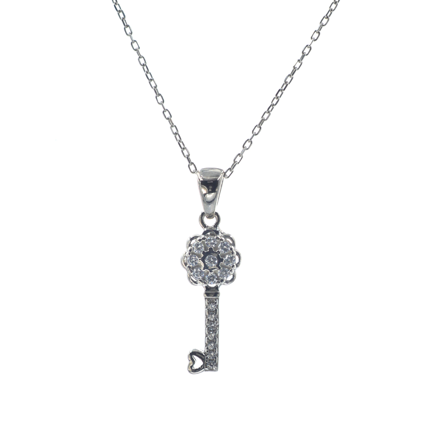 Ασημένιο 925 κολιέ με ζιργκόν πέτρες