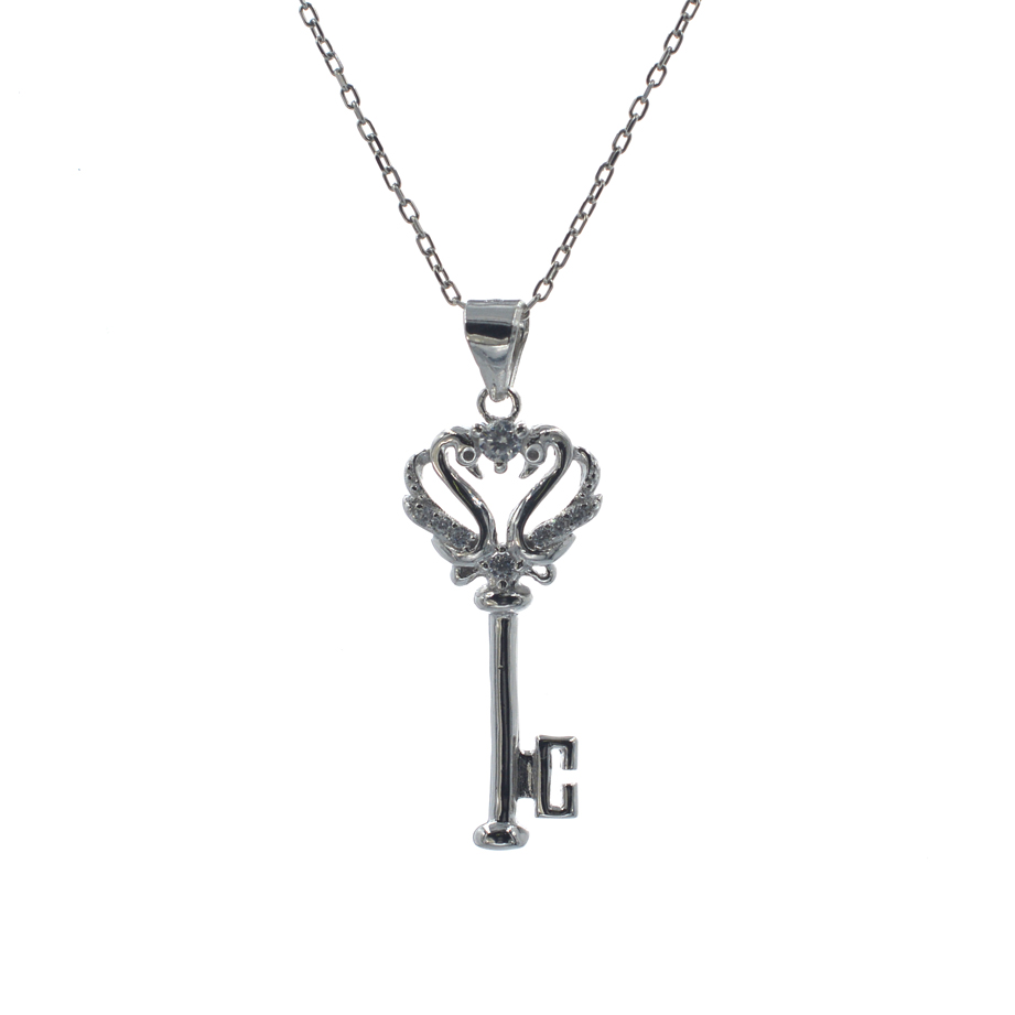 Ασημένιο 925 κολιέ με ζιργκόν πέτρες