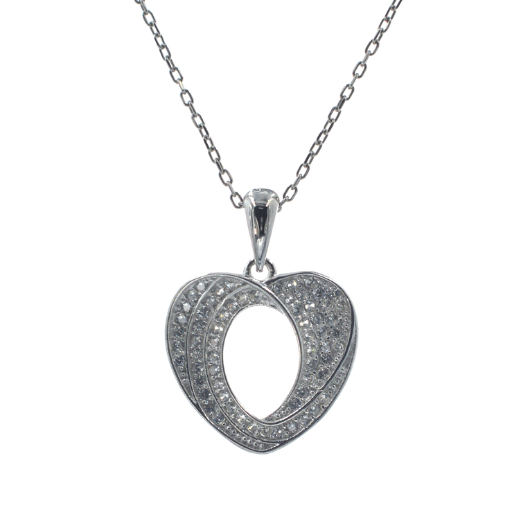 Ασημένιο 925 κολιέ με ζιργκόν πέτρες