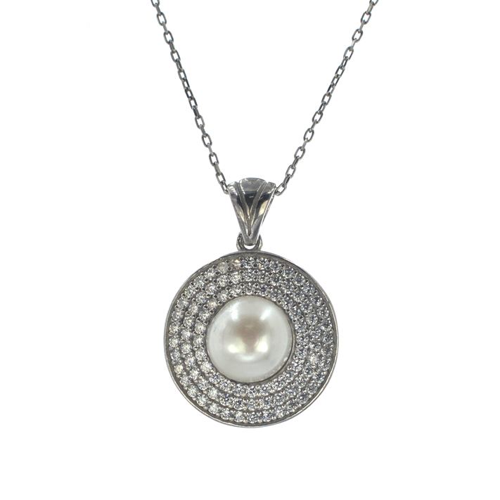 Ασημένιο 925 κολιέ με μαργαριτάρι