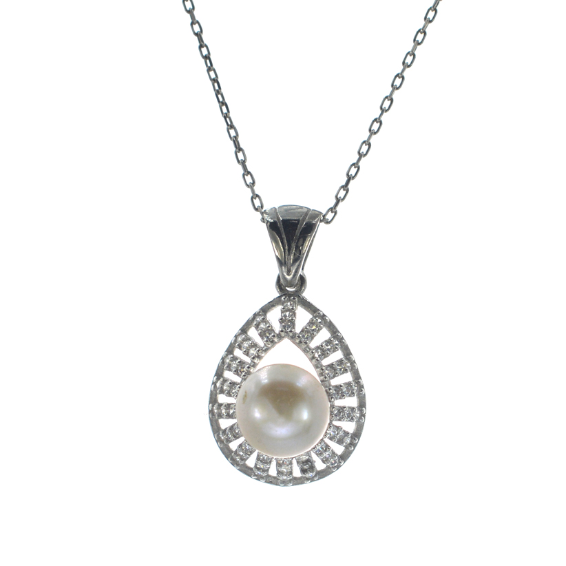 Ασημένιο 925 κολιέ με μαργαριτάρι