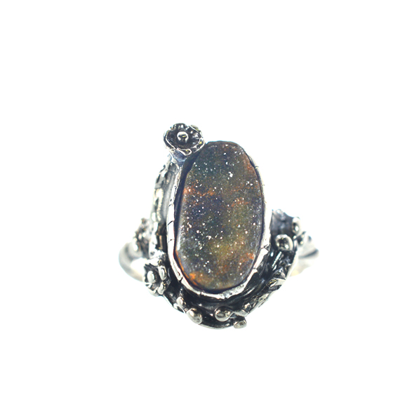 Ασημένιο 925 δαχτυλίδι με αχάτη