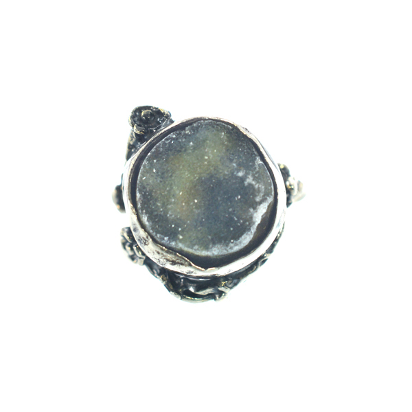 Ασημένιο 925 δαχτυλίδι με ακατέργαστο αχάτη