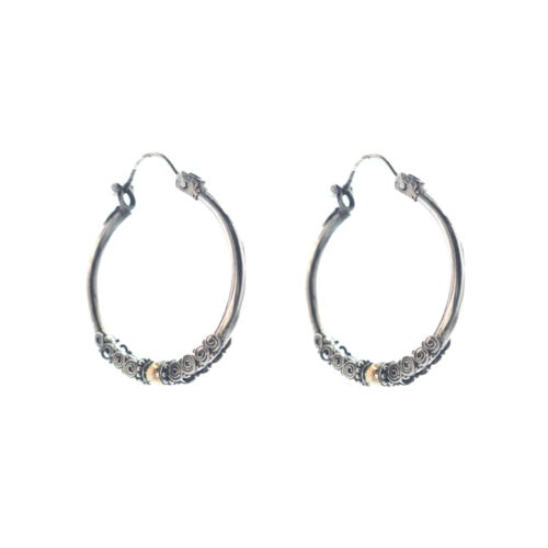 Ασημένιοι 925 κρίκοι με σκαλιστό σχέδιο