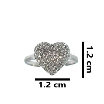 Ασημένιο 925 δαχτυλίδι καρδιά με λευκό ζιργκόν - Image 3