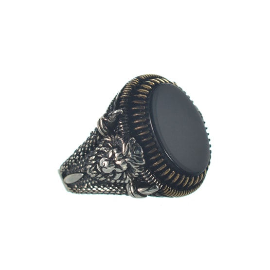 Αντρικό ασημένιο 925 σκαλιστό δαχτυλίδι με όνυχα - Image 2