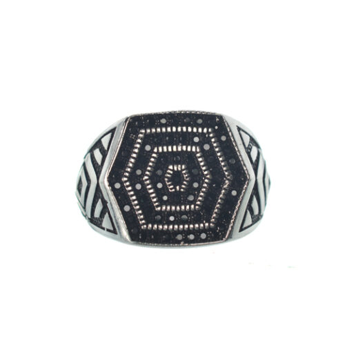 Αντρικό ασημένιο 925 σκαλιστό δαχτυλίδι με ζιργκόν