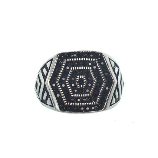 Αντρικό ασημένιο 925 σκαλιστό δαχτυλίδι με ζιργκόν