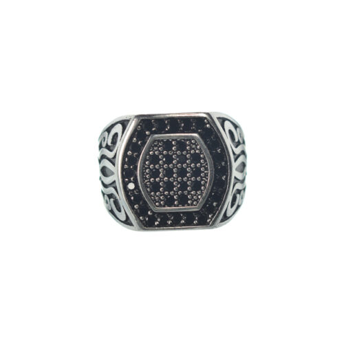 Αντρικό ασημένιο 925 σκαλιστό δαχτυλίδι με ζιργκόν