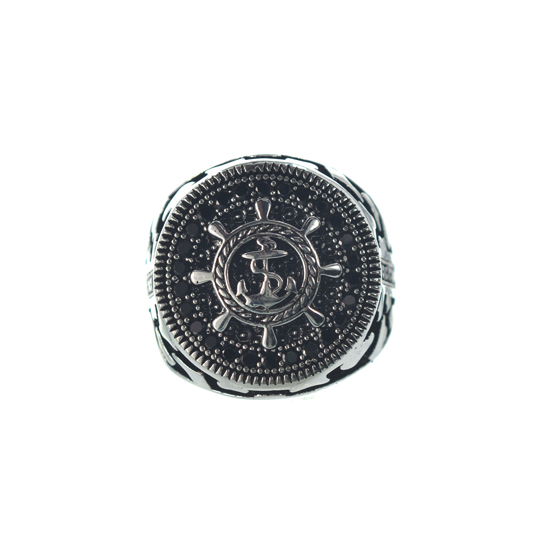 Αντρικό ασημένιο 925 σκαλιστό δαχτυλίδι με ζιργκόν