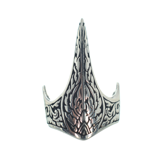Αντρικό ασημένιο 925 σκαλιστό δαχτυλίδι περικεφαλαία