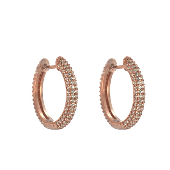 Ασημένιοι 925 κρίκοι με λευκό ζιργκόν