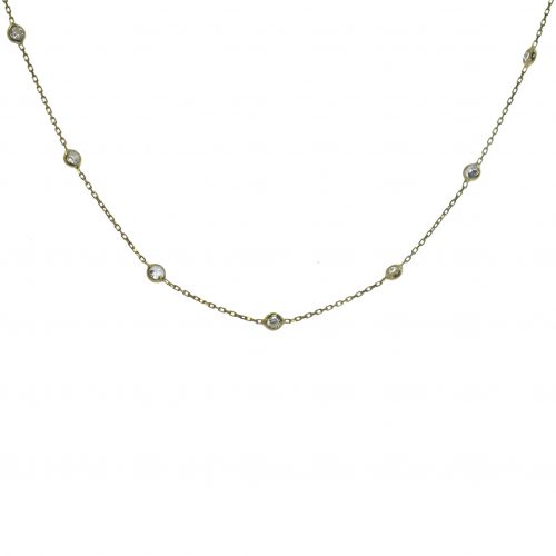 Ασημένιο 925 κολιέ με λευκές πέτρες