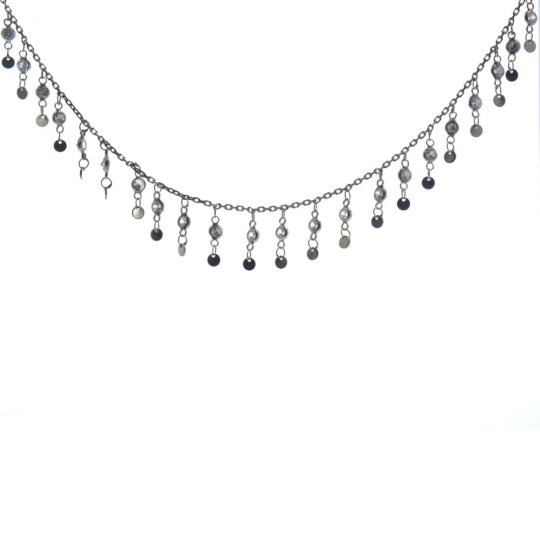 Ασημένιο 925 κολιέ με λευκές πέτρες