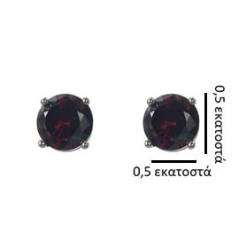 Ασημένια 925 καρφωτά σκουλαρίκια με ζιργκόν - Image 3