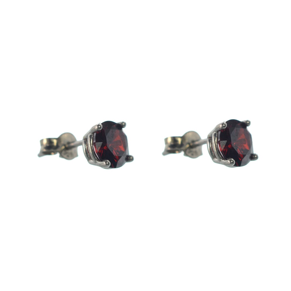 Ασημένια 925 καρφωτά σκουλαρίκια με ζιργκόν - Image 2