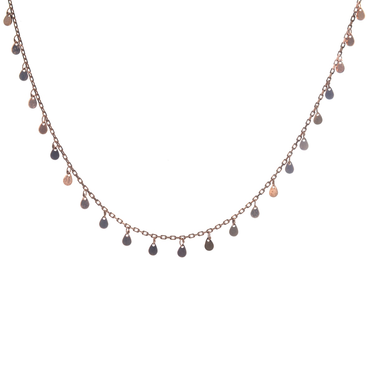 Ασημένιο 925 ρόζ χρυσό κολιέ με διακριτικά στοιχεία