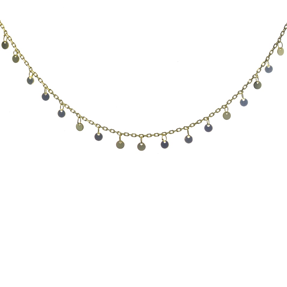 Ασημένιο 925 επίχρυσο κολιέ με διακριτικά στοιχεία