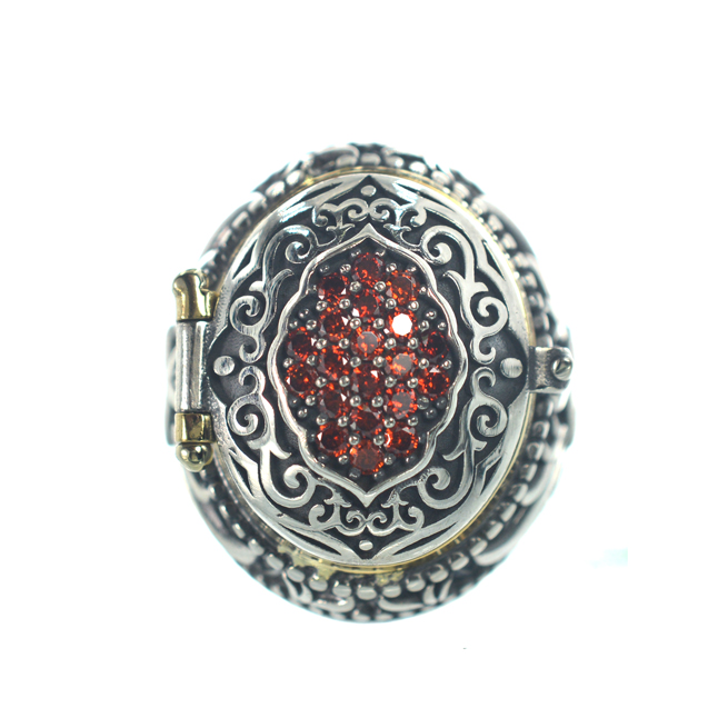 Αντρικό ασημένιο 925 δαχτυλίδι με ζιργκόν