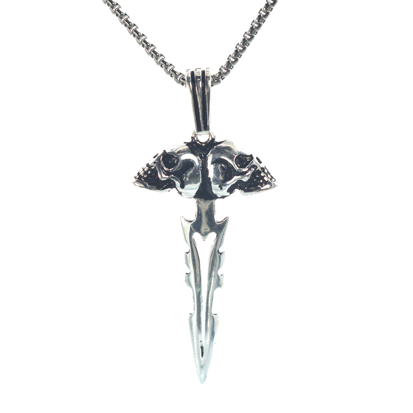 Ασημένιο 925 αντρικό μενταγιόν με νεκροκεφαλές