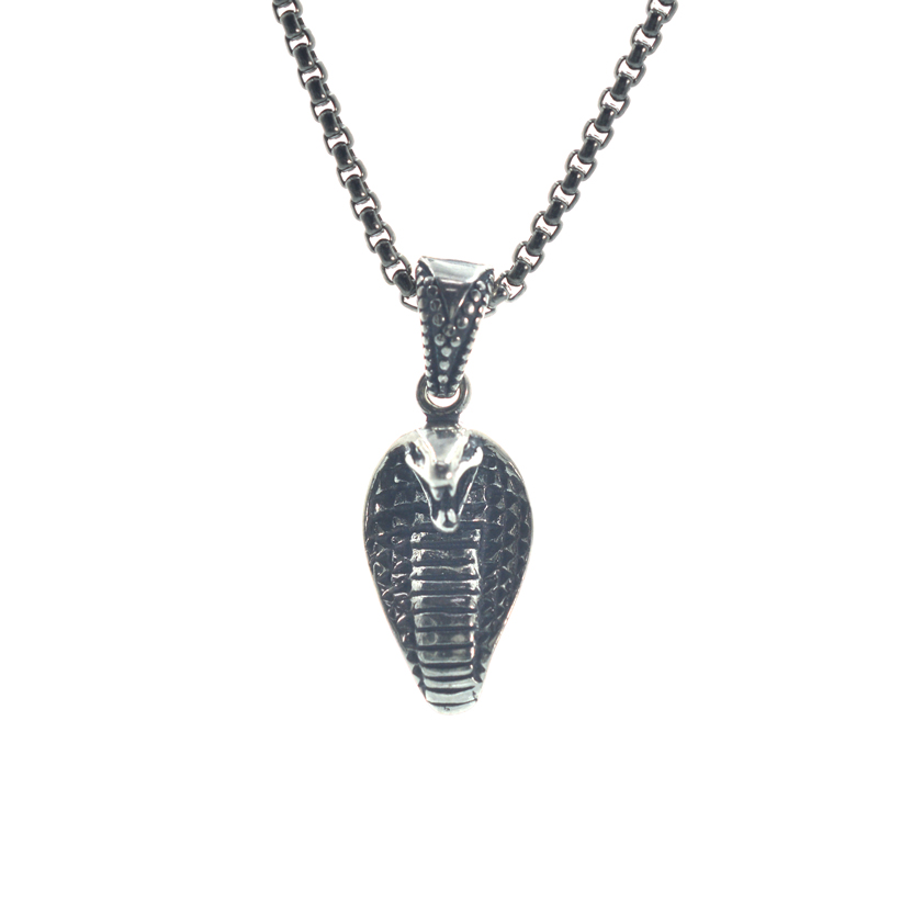 Ασημένιο 925 αντρικό μενταγιόν με κόμπρα