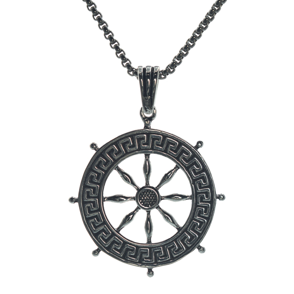 Ασημένιο 925 αντρικό μενταγιόν με πηδάλιο