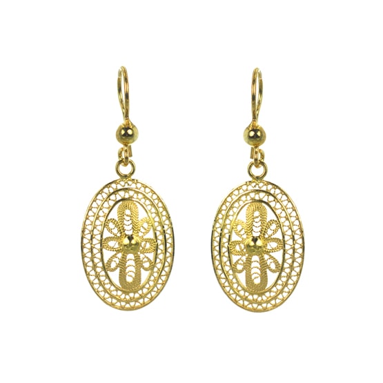 Επιχρυσωμένα 925 σκουλαρίκια με φιλιγκράν τεχνική