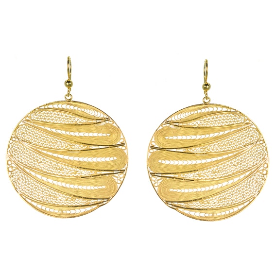 Επιχρυσωμένα 925 σκουλαρίκια με φιλιγκράν τεχνική