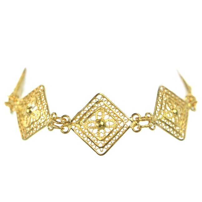 Επιχρυσωμένο 925 βραχιόλι με φιλιγκράν τεχνική