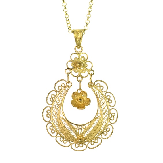 Επιχρυσωμένο 925 μενταγιόν με φιλιγκράν τεχνική