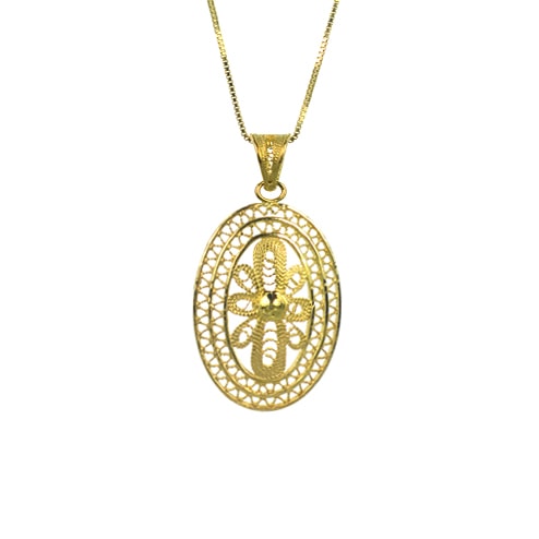 Επιχρυσωμένο 925 μενταγιόν με φιλιγκράν τεχνική