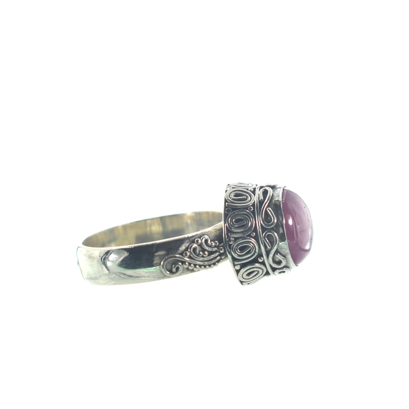 Ασημένιο 925 δαχτυλίδι με ρουμπίνι - Image 2