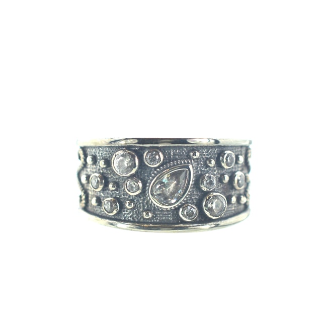 Βυζαντινό ασημένιο 925 δαχτυλίδι με πέτρες