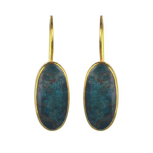 Επιχρυσωμένα 925 σκουλαρίκια με αχάτη