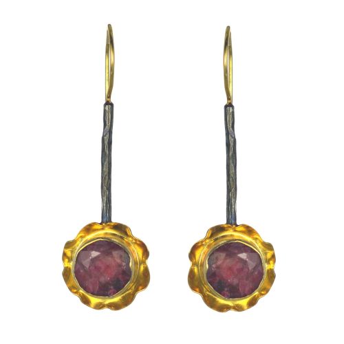 Επιχρυσωμένα 925 σκουλαρίκια με γρανάδα