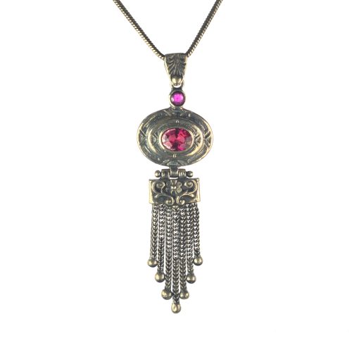 Ασημένιο 925 μενταγιόν με ροζ ζιργκόν