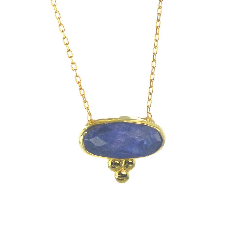 Επιχρυσωμένο 925 κολιέ με λάπις λάζουλι