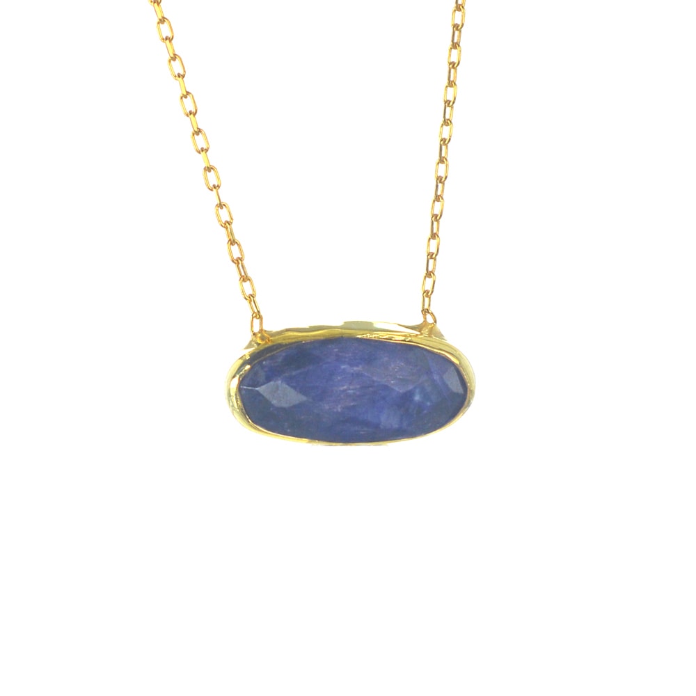 Επιχρυσωμένο 925 κολιέ με λάπις λάζουλι