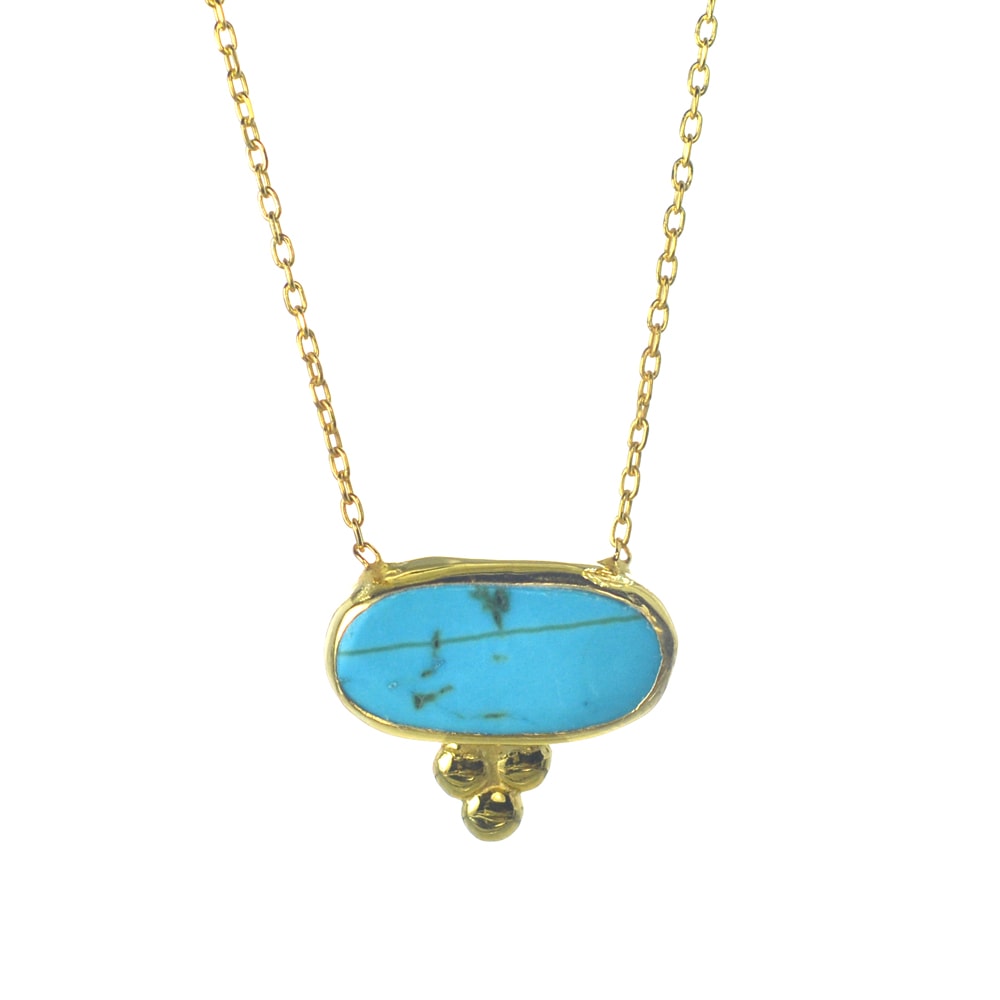 Επιχρυσωμένο 925 κολιέ με τιρκουάζ