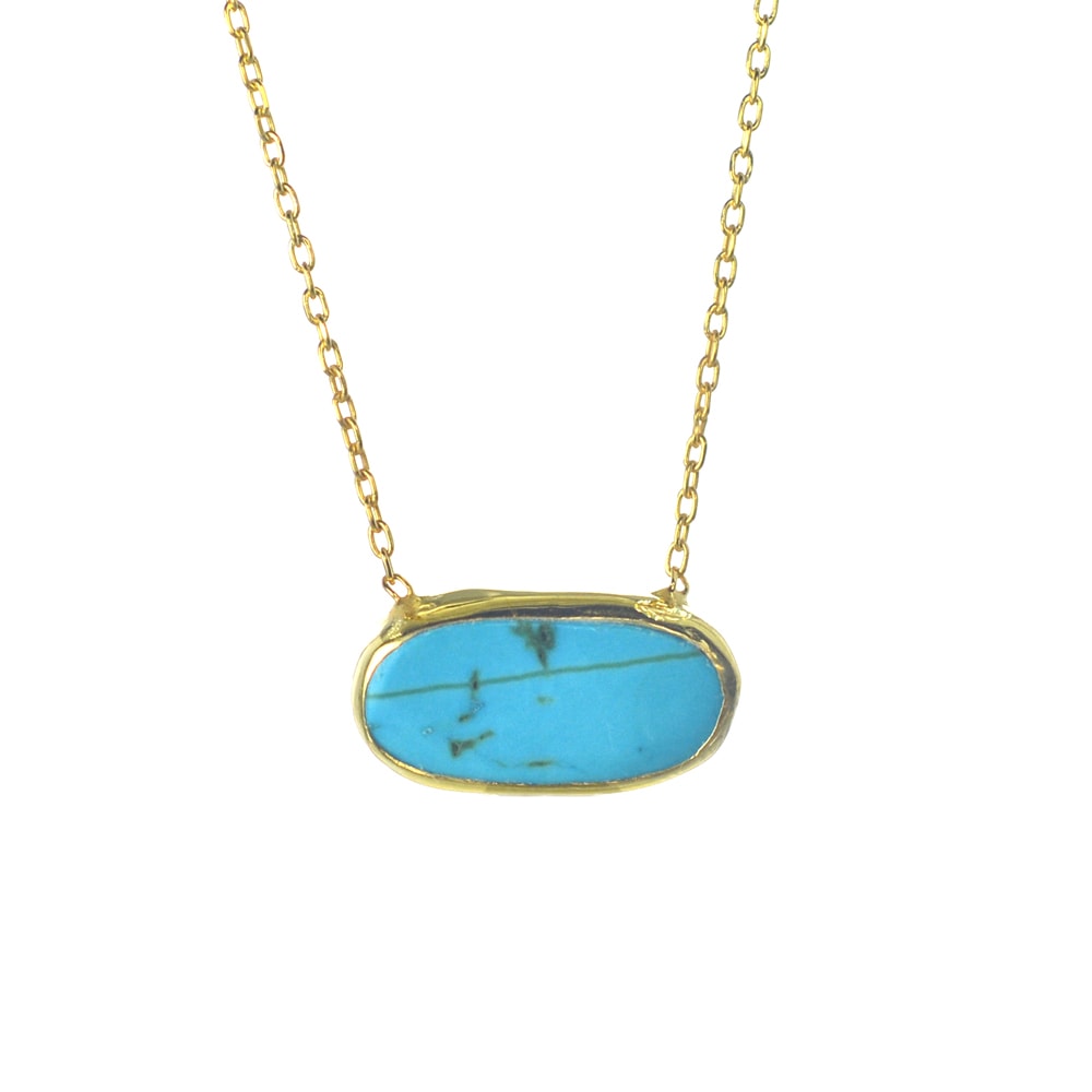 Επιχρυσωμένο 925 κολιέ με τιρκουάζ