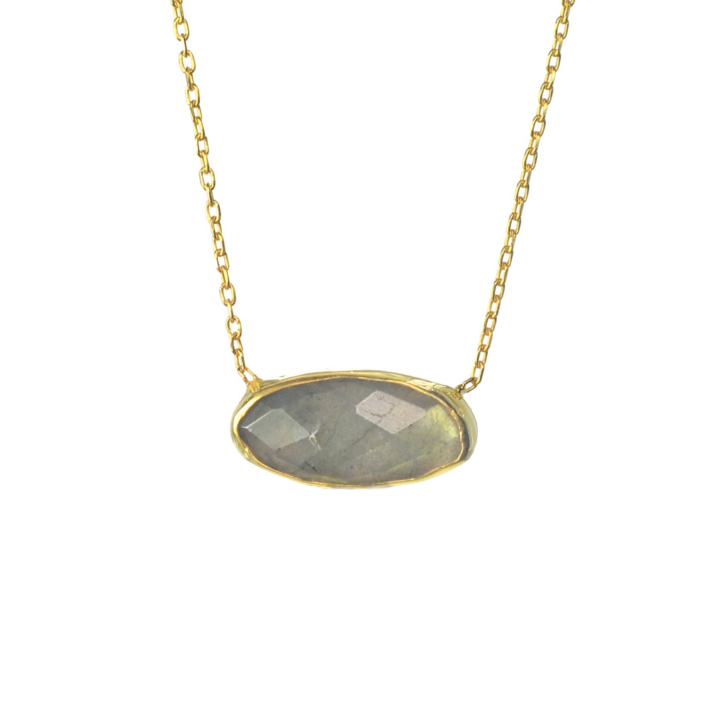 Επιχρυσωμένο 925 κολιέ με λαμπραντορίτη