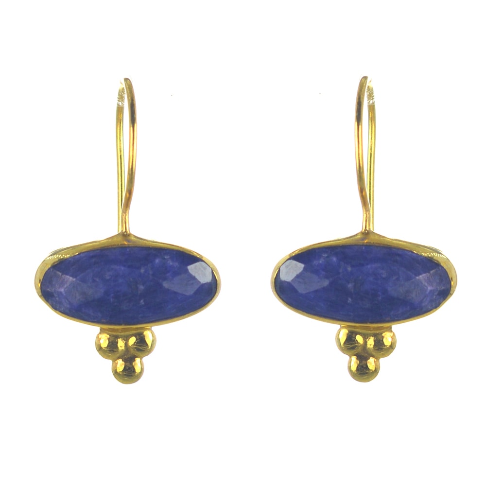 Επιχρυσωμένα 925 σκουλαρίκια με λάπις λάζουλι