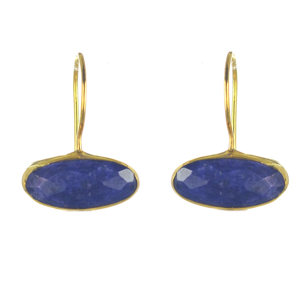 Επιχρυσωμένα 925 σκουλαρίκια με λάπις λάζουλι