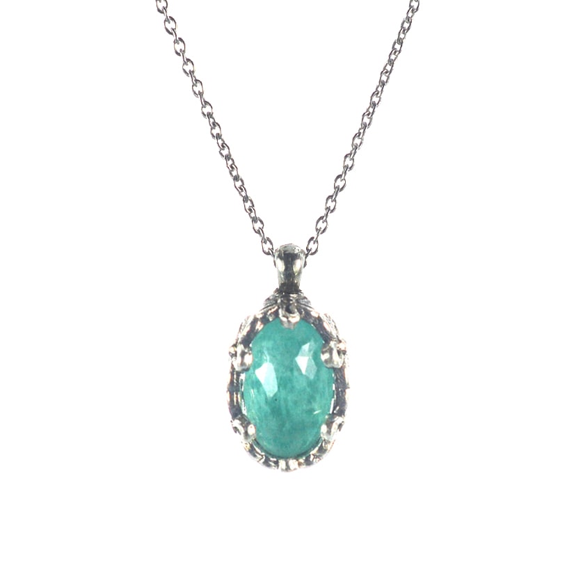 Ασημένιο 925 μενταγιόν με αμαζονίτη