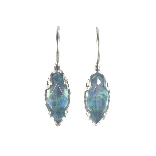 Ασημένια 925 σκουλαρίκια με αζουρίτη